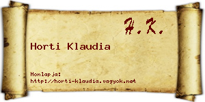 Horti Klaudia névjegykártya
